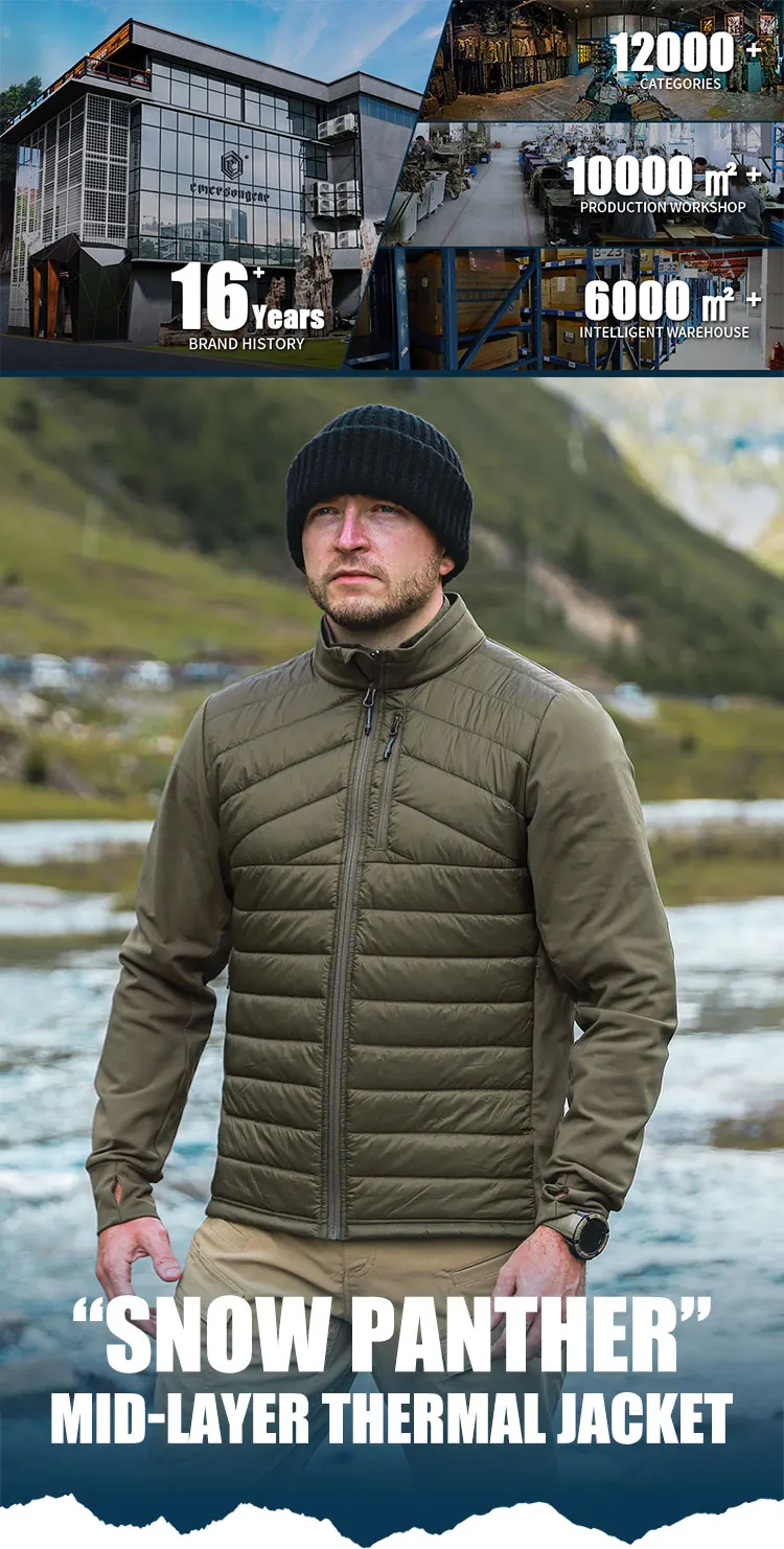 Emersongear Blue Label Snow Panther Mittellagige Thermojacke Wärmemantel Sweatshirt Oberbekleidung Sport Camping Pendler EMB9757 – Detail 1