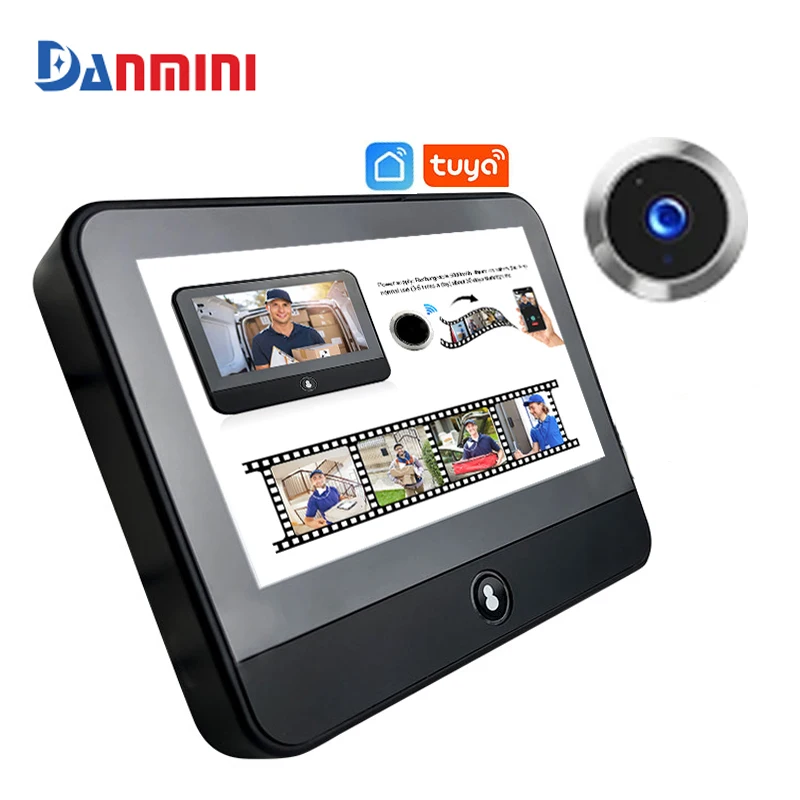 

4.3 Inch Digital WiFi Door Camera Video Eye Tuya Smart Life 1080P 3MP Human Detection with Night Vision Hidden Door Peephole