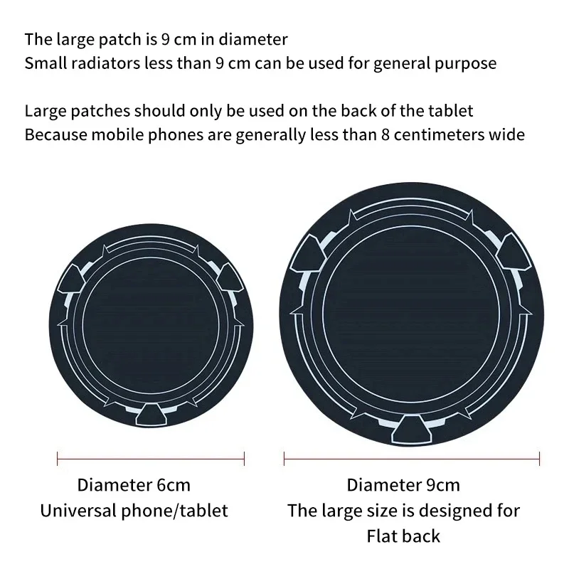 

Кольцо для телефона, игровой радиатор, металлическая пластина, листовая наклейка 6/9 см для Magsafe, iPad, планшетного ПК, iPhone 12, 14 15 Pro, аксессуары для телефонов