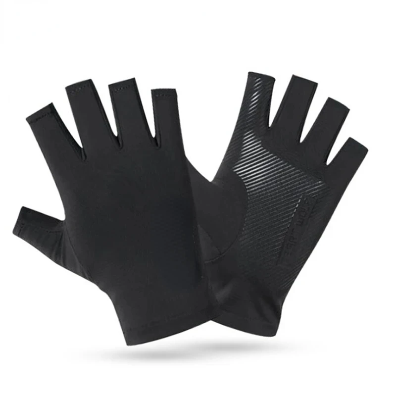 

1pair Fishing Gloves Men And Women Half Fingers Ice silk Gloves Outdoor Gloves Summer Sunscreen Non-slip Gloves Sunscreen Gloves