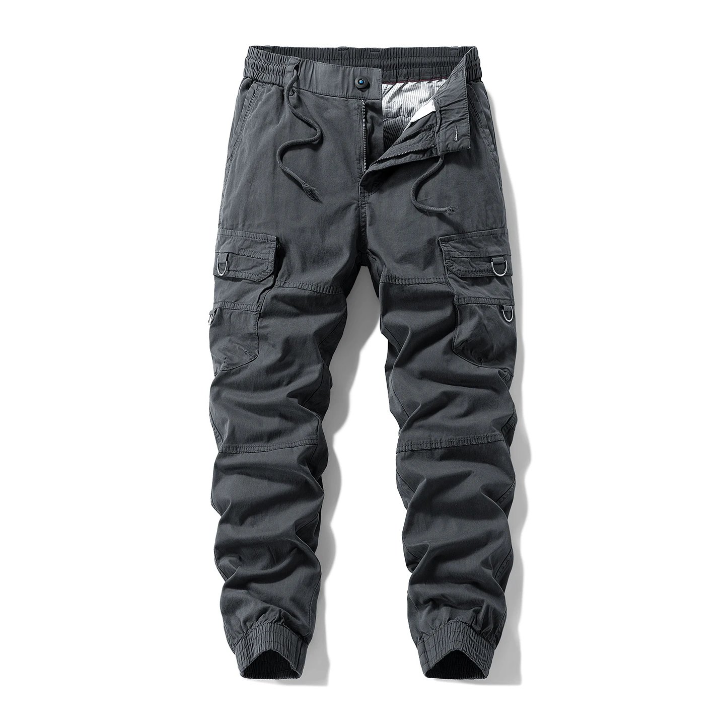 

Wear Resistant Casual Pants for Autumn and Winter Male Solid Color Cotton Pants Men Fashionable High Street Retro Work Pants