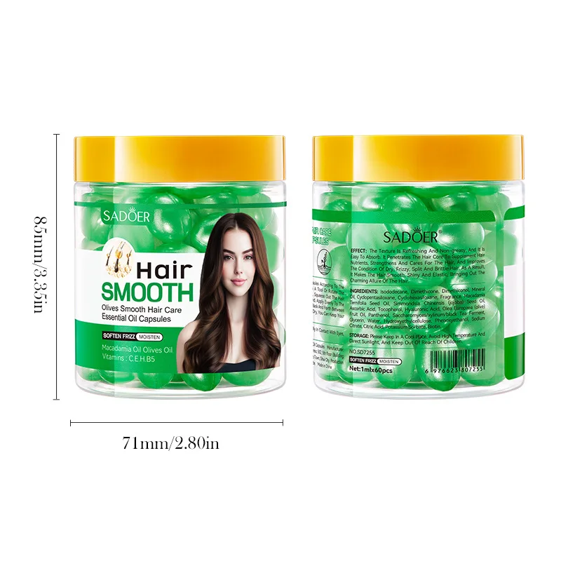 كبسولات مصل الشعر بزيت الزيتون للشعر الناعم والحريري، عطر يدوم طويلاً، تركيبة غير دهنية