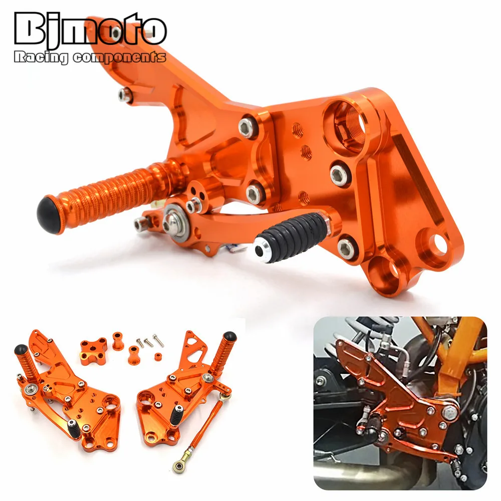 

Duke390 2017 Adjustment Rider Motorcycle Footrests Rearset Rear Footpeg Foot Rests For K-TM Duke 390 2013-2016 Duke 125 200