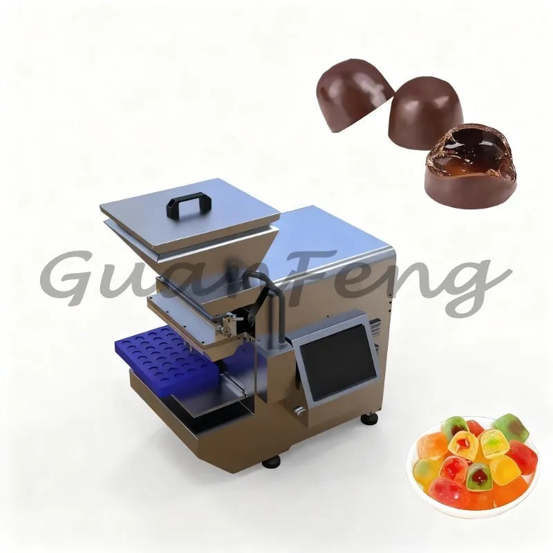 Small Desktop Sandwich Chocolate Depositor, Liqueur Heart & Brown Sugar Heart Candy Pouring Machine