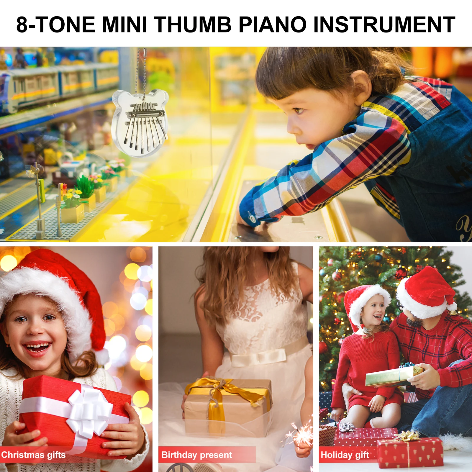 

Thumb Piano Gift Solid Keys Mini Instrument Small Finger Music Instruments for