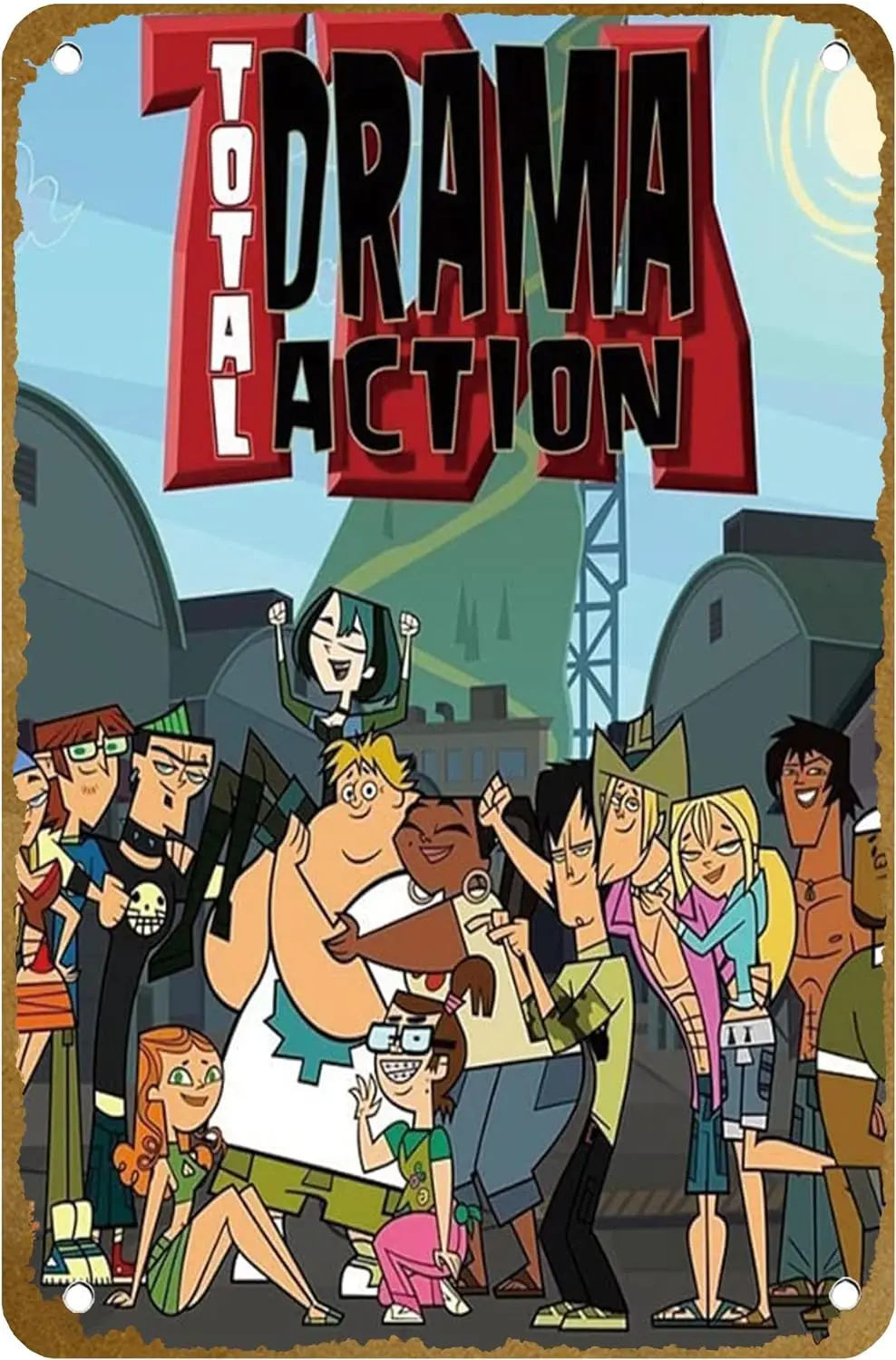 Total Drama Action Poster Vintage Metal Tin sign Logo Family Club Bar Cafe Bedroom Art Wall Decoration Gift 8x12 inches