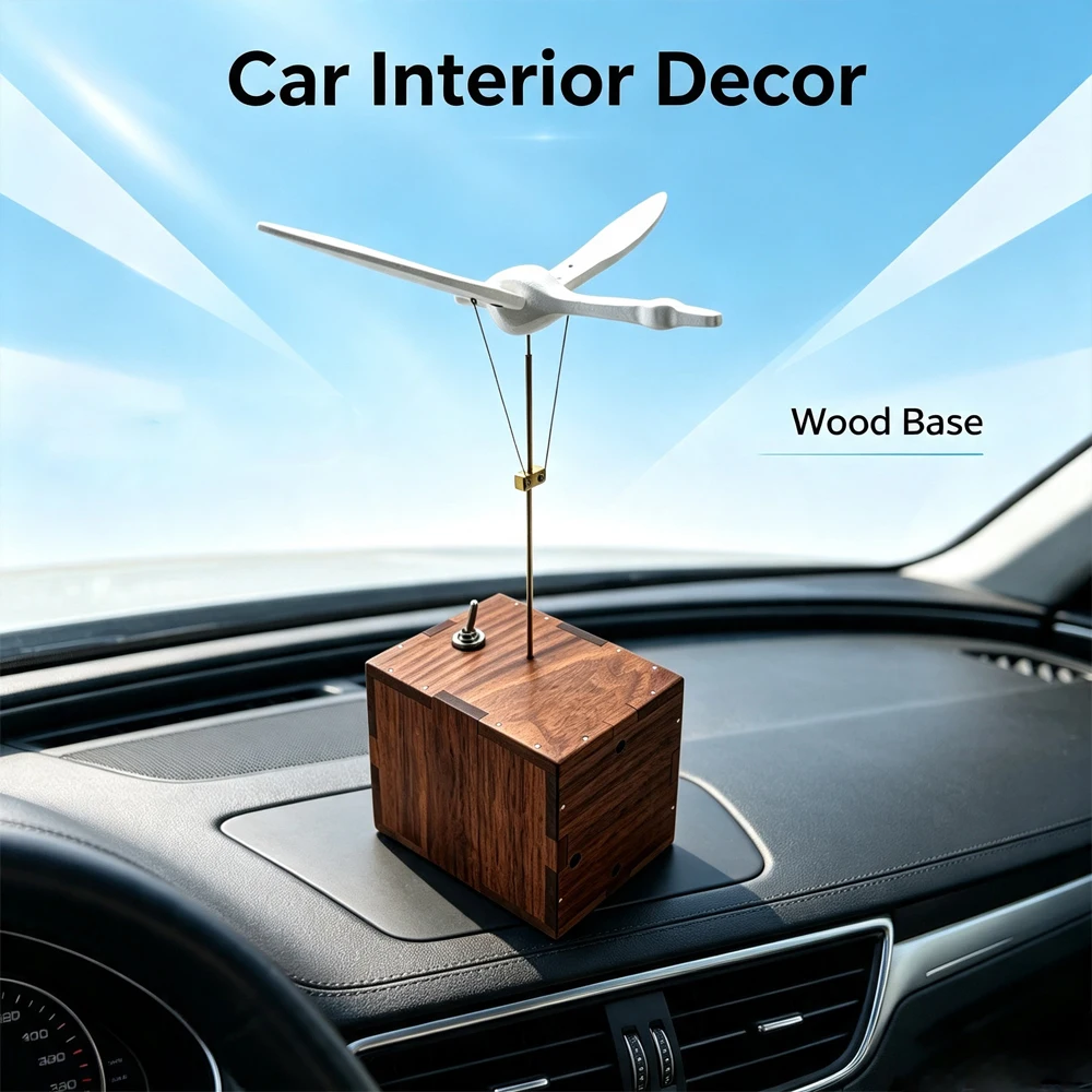 3D Wooden Kinetic Manta Dynamic Model, Natural Walnut & Beech Wood Decor for Home, Office & Desktop, Car Ornaments