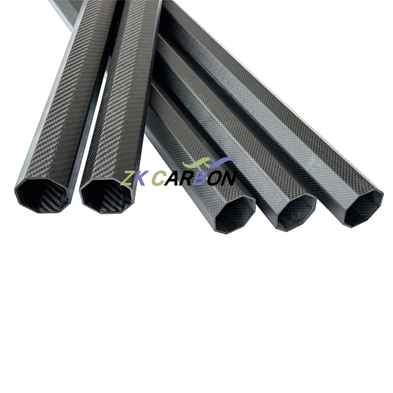 2pcs 50x46x500mm Carbon Fiber Octagonal Tube High Strength Composite Material For RC Airplanes3K Twill Weave Matte