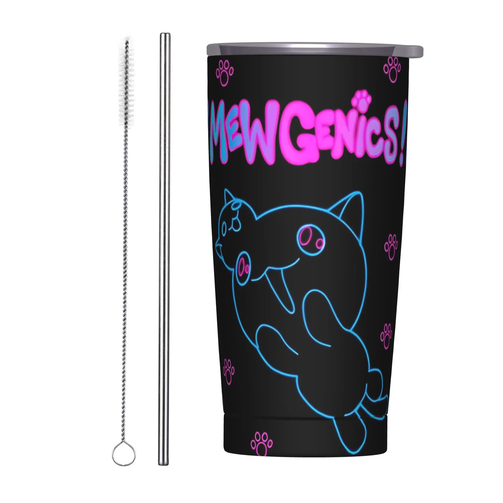 

Mewgenics Game Kawaii Cats Insulated Tumbler with Straws Lid Stainless Steel Coffee Mugs Outdoor Hot Cold Drinks Cup, 20oz