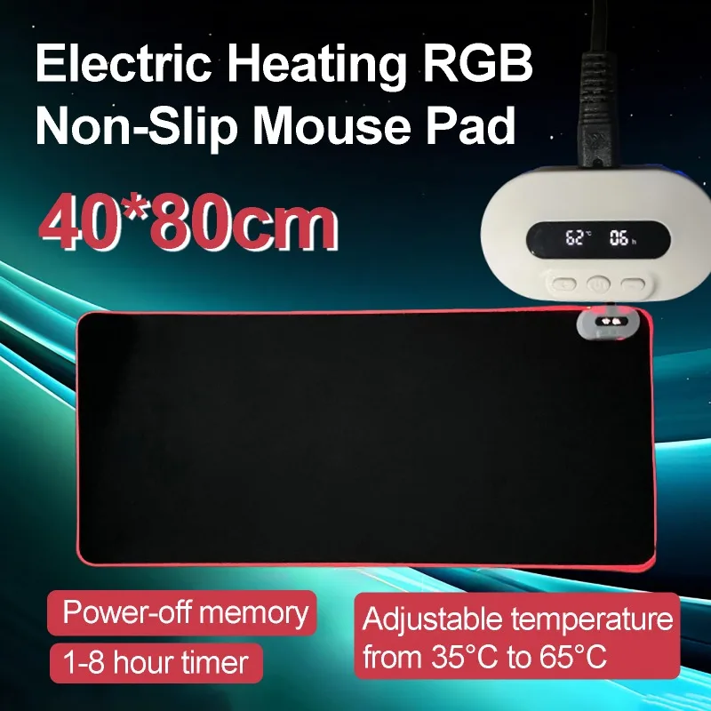 

Non-Slip Wireless Charge Mouse Pad Desk Electric Heating Mouse Mat Laptop PC Game Accessories Computer Mat RGB Mousepad