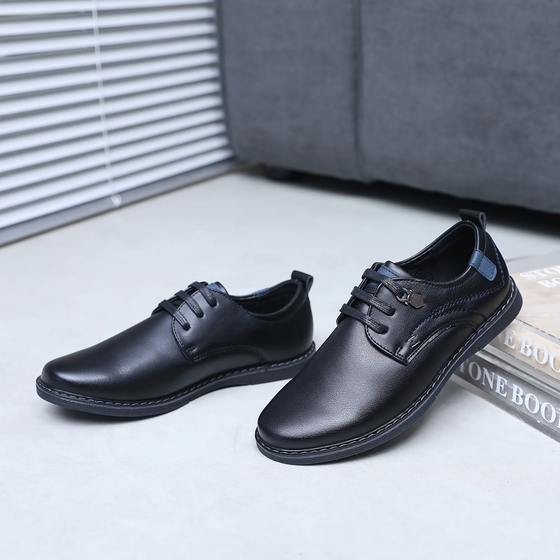 Kids Boys Black Lace Up Oxford Shoes Formal School Uniform Footwear For Boys