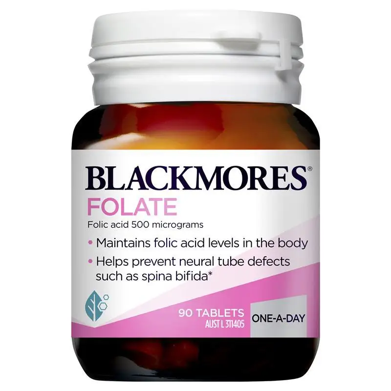 

Blackmores Folic Acid Tablet 90 Tablets of Gold Nutrients for Pregnant Women before Pregnancy Preparation BLACKMORES