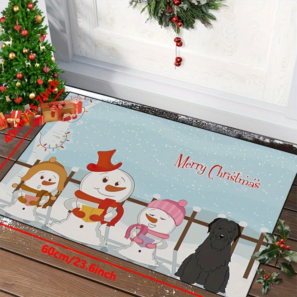 ممسحة VIKAMA لعيد الميلاد، سجادة مضادة للانزلاق قابلة للغسل في الغسالة، ديكور مدخل داخلي وخارجي لغرفة المعيشة في الباب الأمامي
