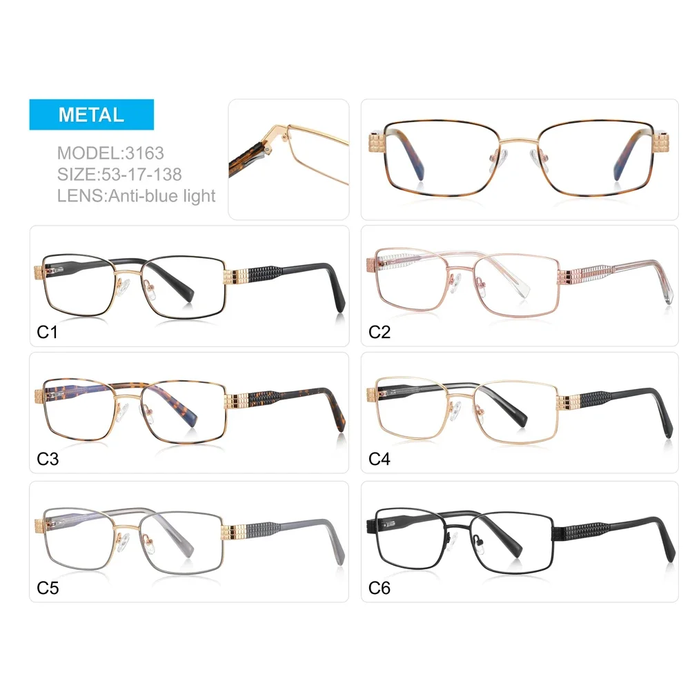 

KIZN художественный стиль близорукость очки по рецепту оправа модные антисиний свет бизнес квадратные металлические женские очки от -0,50 до -6,0