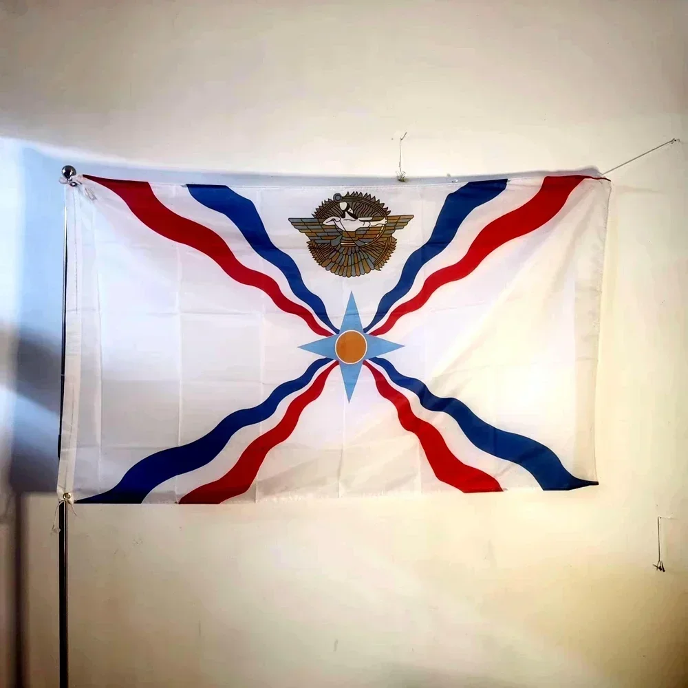 

Assyrian Cultural Flag 90x150cm Polyester Weather-Resistant Hanging Banner for Outdoor/Indoor Historical Displays