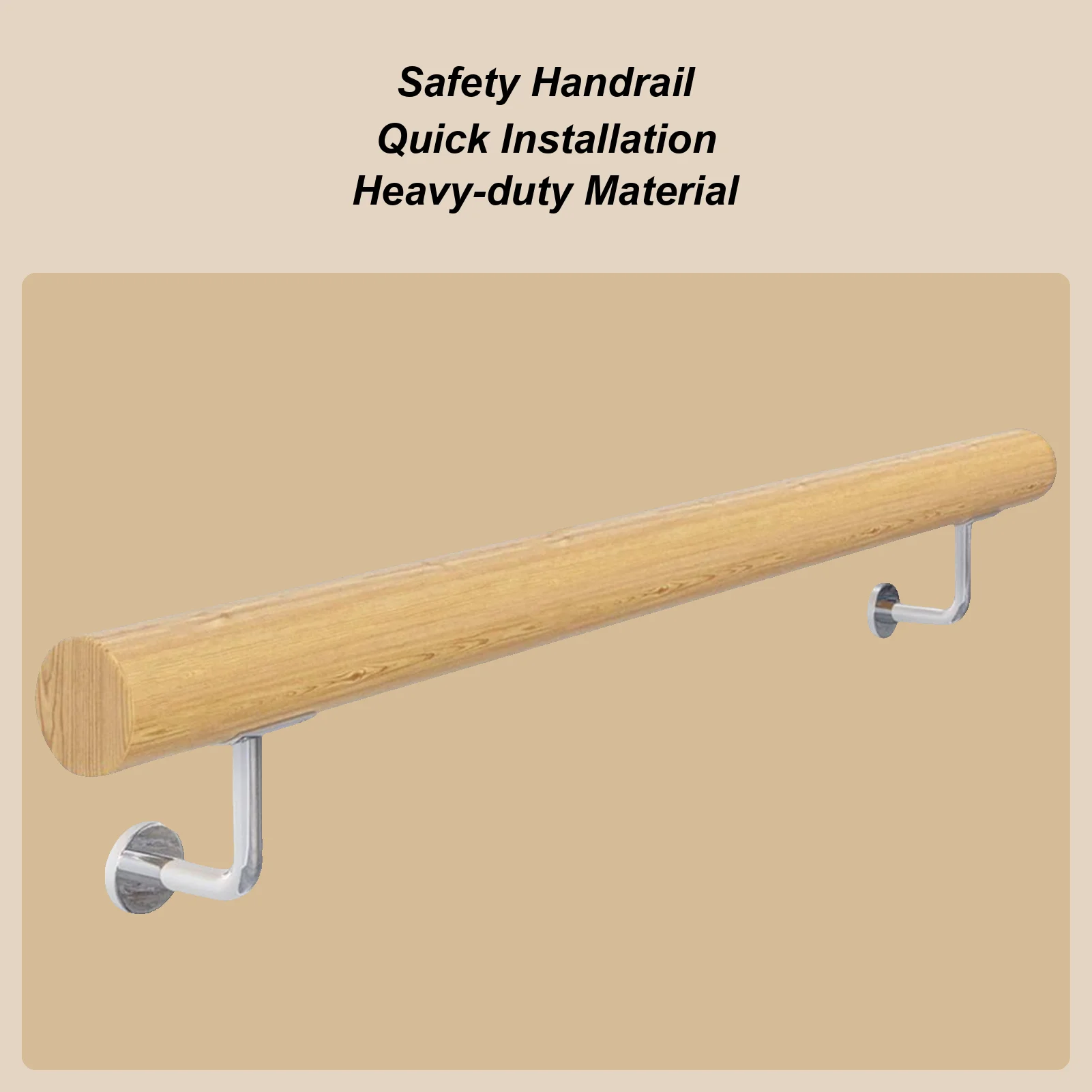Wood Handrail Non-Slip Hand Railings Smooth Stair Wooden Handrail For Indoors Outdoors Balcony Doorway Porch Home