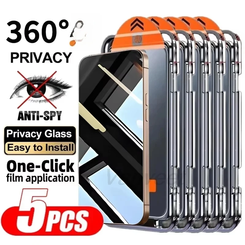 

1-5PCS Anti-Spy Dust Free Easy Intalling Screen Protector For Samsung Galaxy S25 Ultra S25 S26 Ultra S26 Privacy Tempered Glass