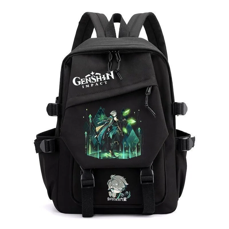 

29×42×13cm Black White Blue Green Pink, Genshin Impact, Student Kids Teens School Bags, Anime Backpacks Girls Boys