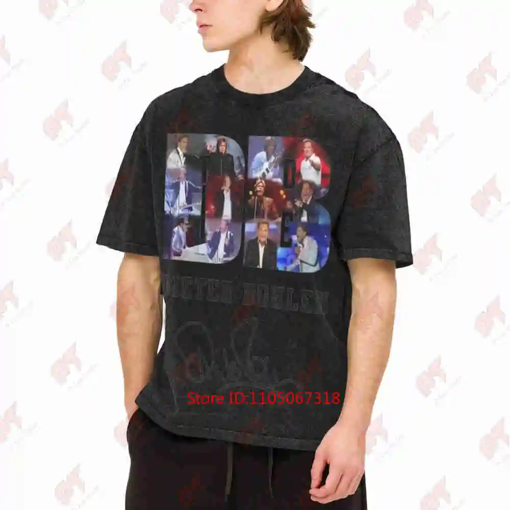 Dieter Bohlen Signature DB Logo Autograph Vintage Washed Tee Pure Cotton T-Shirt