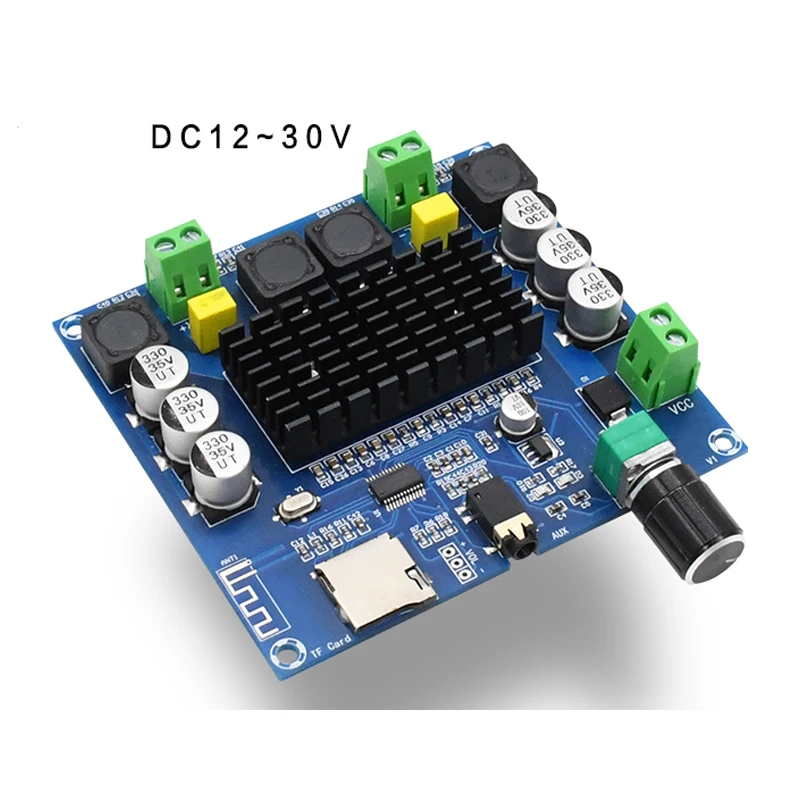 KYYSLB 100W*2.0 TDA7498 5.0 Bluetooth Amplifier Board XH-A105 Digital Amplificador Board Support AUX Onboard Potentiometer