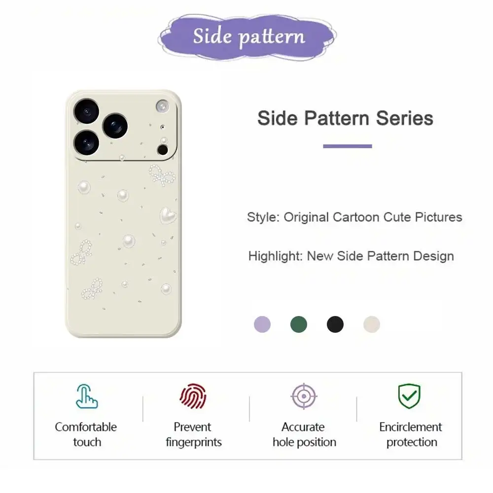 パールボウノット携帯電話ケース iPhone 17 Pro Max 17 Air 16 15 14 13 12 11 Pro Max XS Max 7 8 Plus 16e 16 15 Plus TPUカバー コック