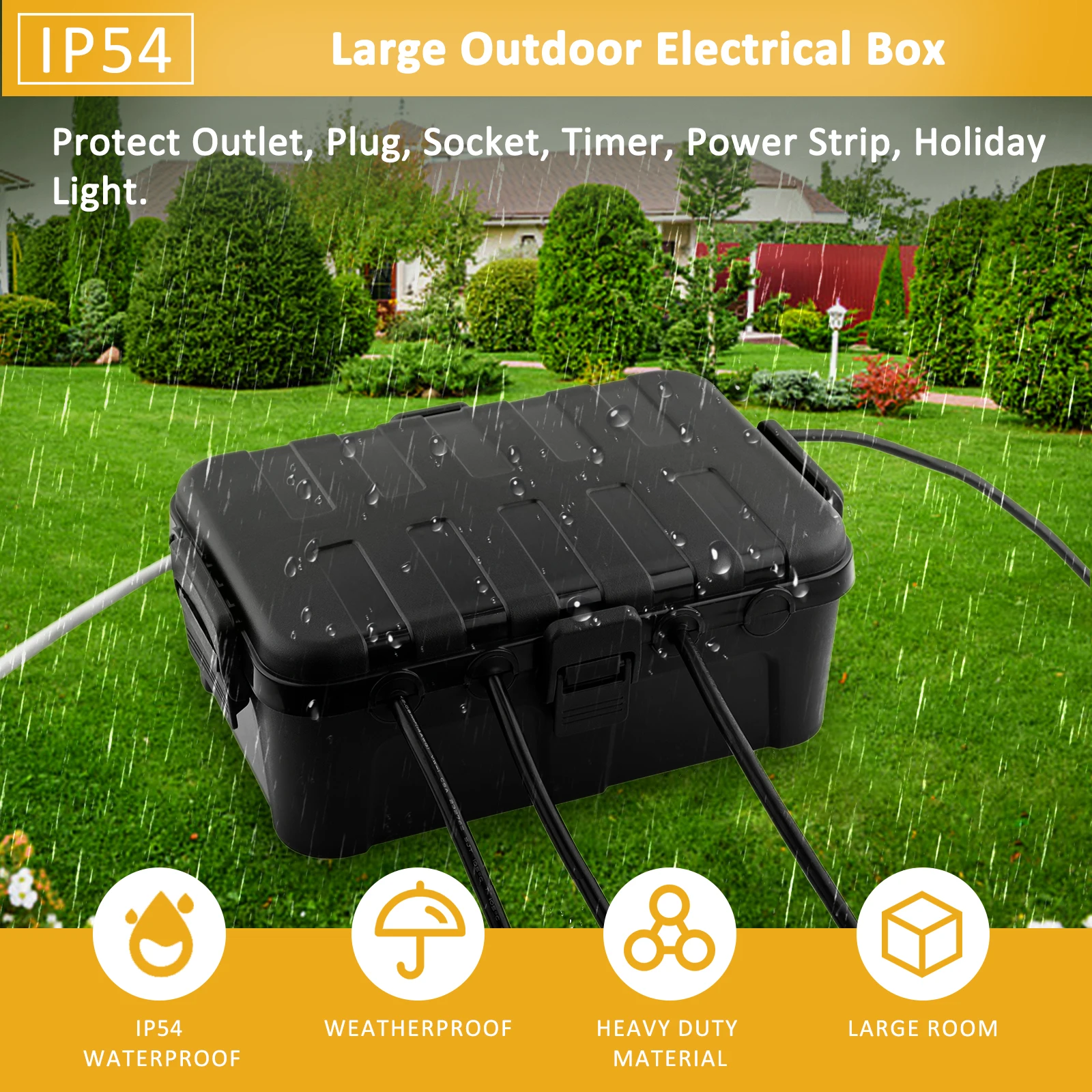 32x22x13 سنتيمتر 1 قطعة صناديق كهربائية خارجية كبيرة مع 6 قطعة متعددة الحجم لصندوق كهربائي مقاوم للماء التوصيل الخارجي/شريط الطاقة