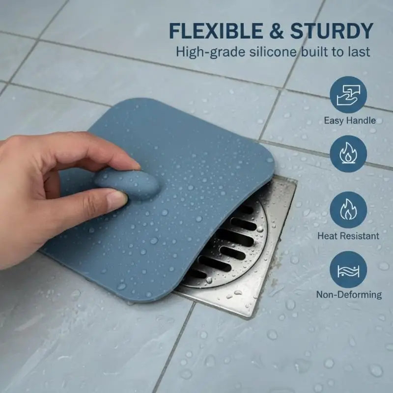 Silicone Floor Drain Cover With Odor Proof Insect Blocking Leak Proof Design For Bathroom Kitchen Laundry Room Use