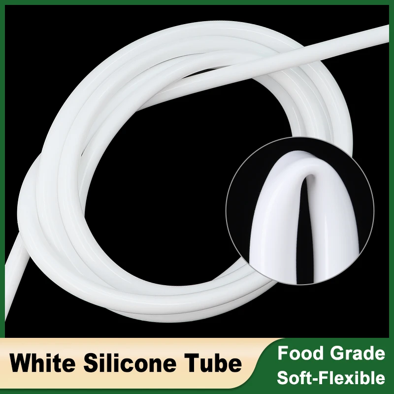 

1 - 10m High Temperature Silicone Tubing Hose 0.5mm ~ 32mm White Food Grade Soft Pipe Non-Toxic Drink Water Connector Plumbing