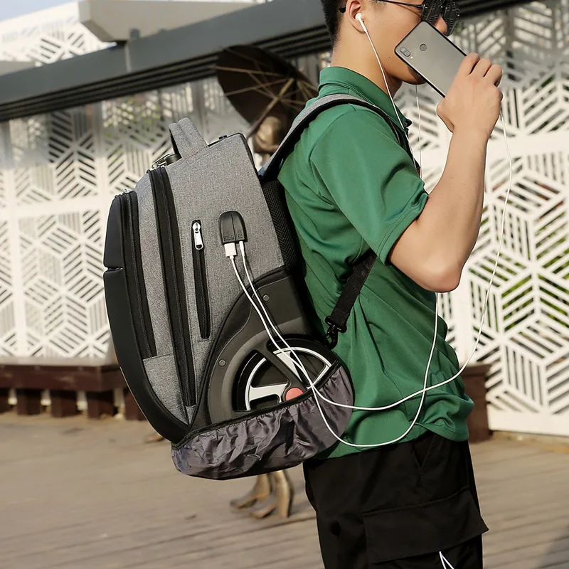 Mochila de equipaje rodante para hombre, bolsa con ruedas, mochila de negocios con ruedas, cabina de transporte