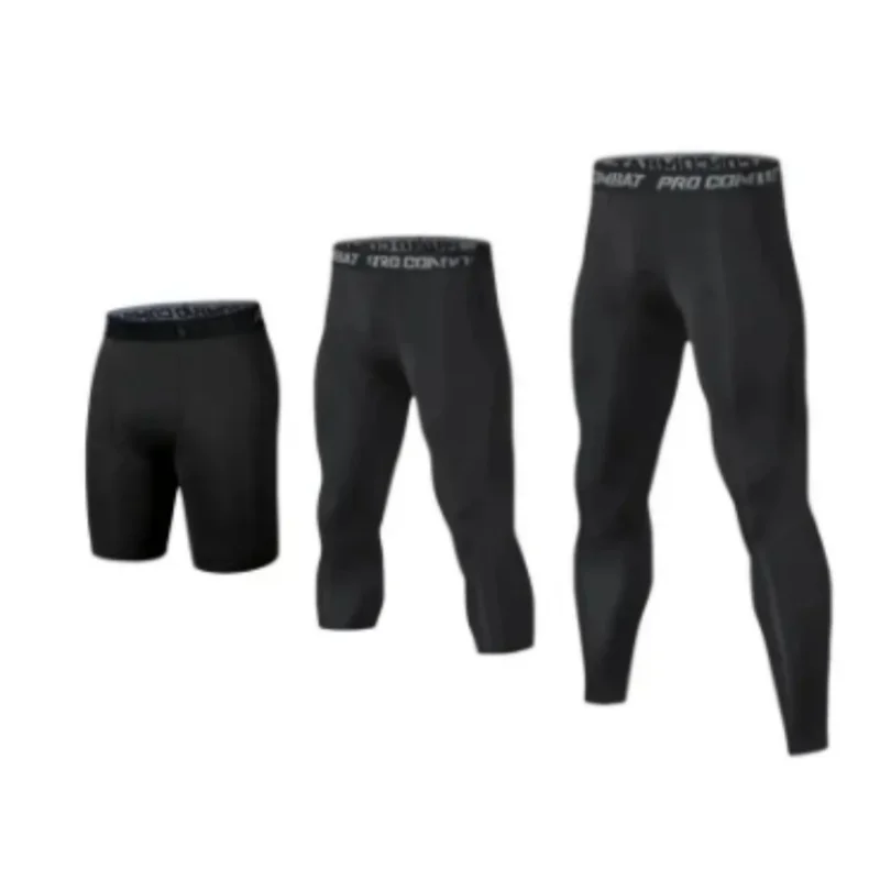 Men Cool Dry Compression Pants, Sports Baselayer Running Tights, Athletic Workout Active Training Leggings & Fitness Sport Short