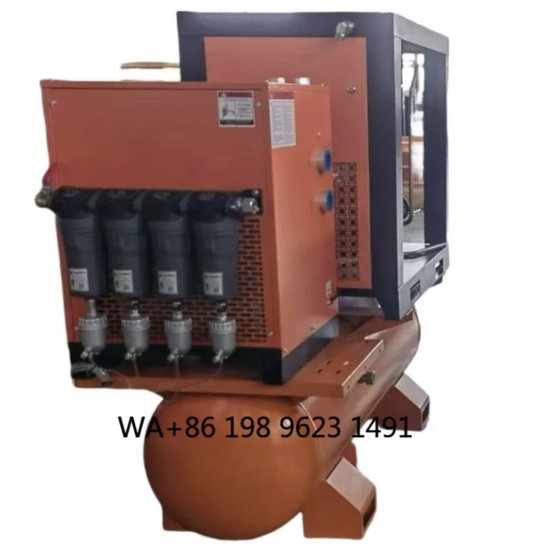 Oil Lubricated Air Cooled Screw Air Compressor Low Noise Permanent Magnet VFD Industrial Compressed Air System