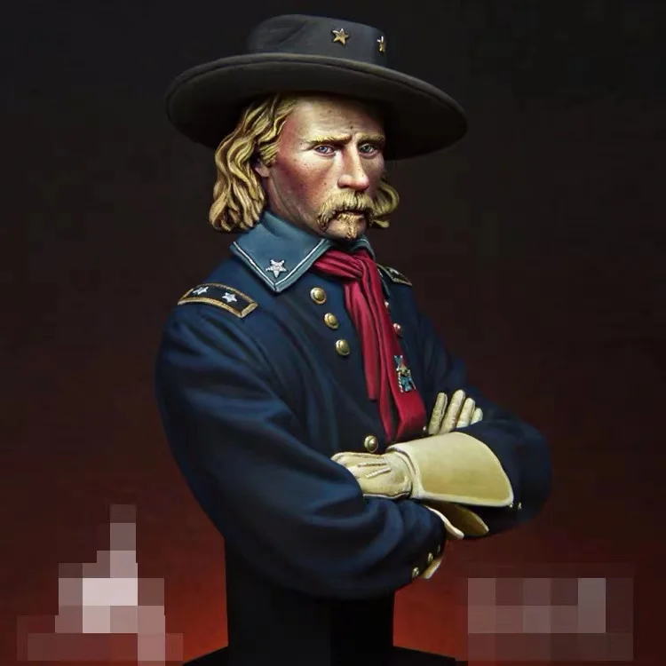 1/12 resin bust figure bust model George Custer GK white mold figure unassembled unpainted