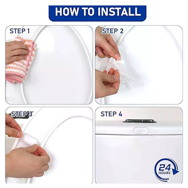 HOT Durable Silicone Toilet Seat Bumper Shockproof Toilet Seat Lid Pads Bathroom Replacement Parts Strong Adhesive Protective