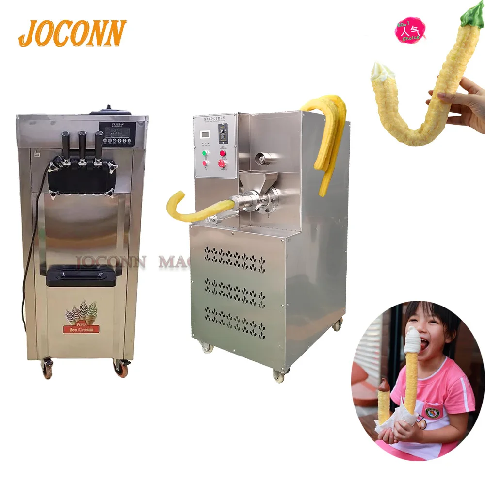 Mini Corn puffs making puffing machine Helado suave filling machine Puff corn extruder machine