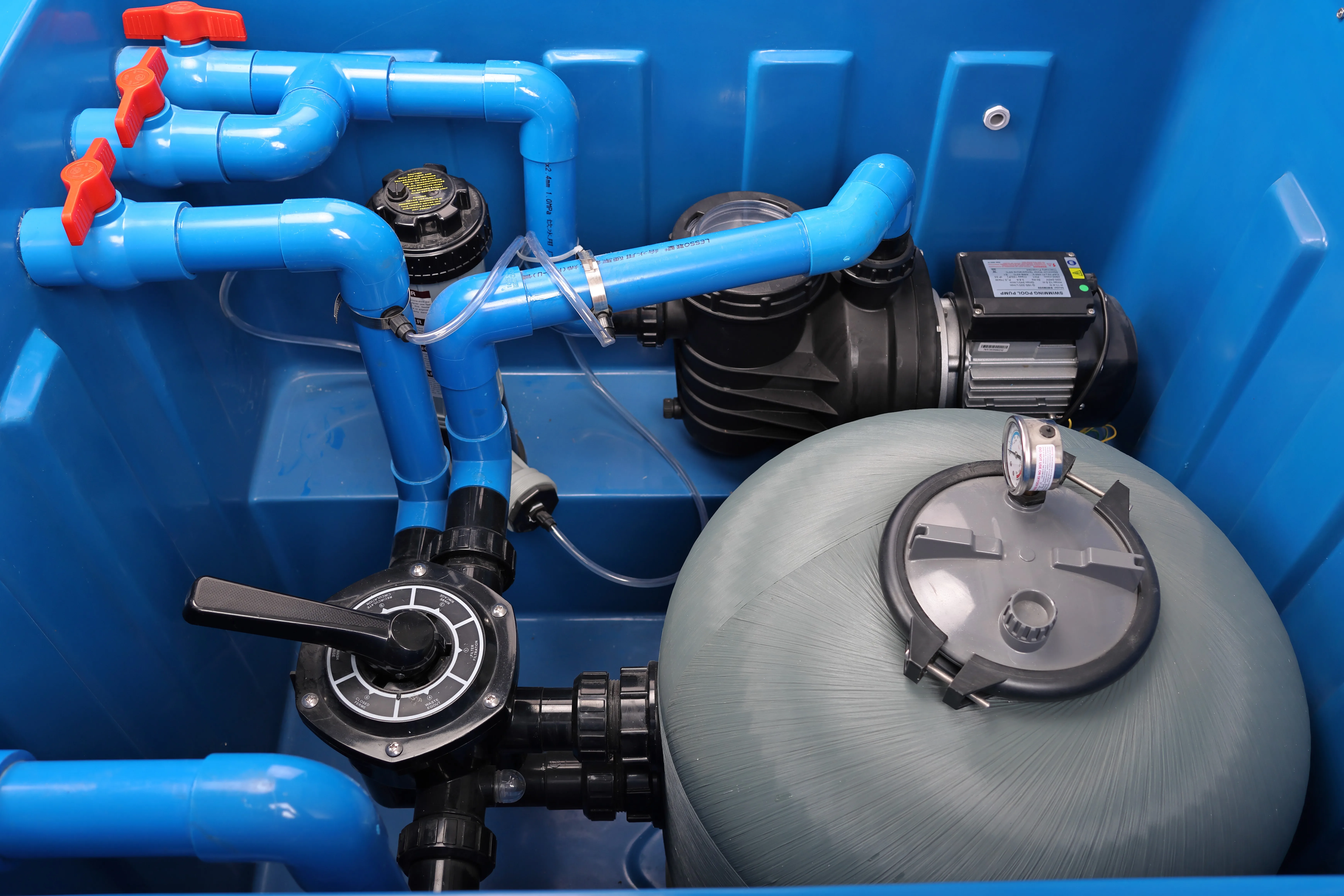 JINDE Underground Swimming Pool Filter System-Multi-in-one Water Filter & Pool Cleaning Accessories Anti-Slip Design