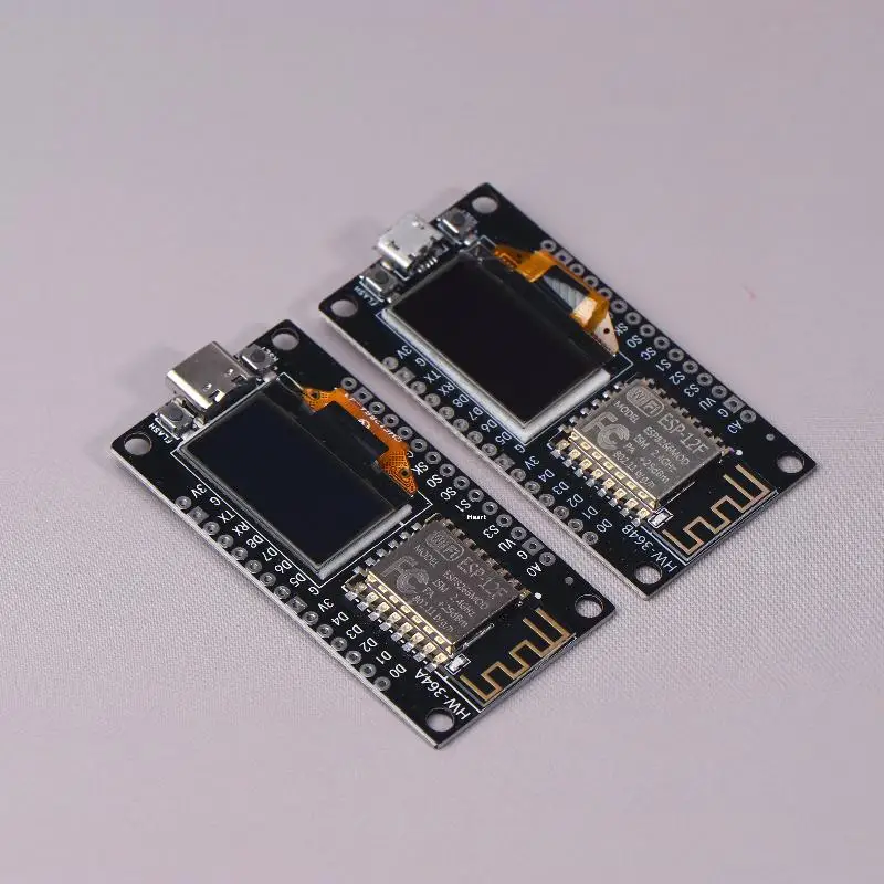 Papan Pengembangan ESP8266 Mengintegrasikan Layar OLED 0,96 Inci Dengan Casing Pelindung, CH340, Modul Nirkabel WiFi ESP12E Tipe C