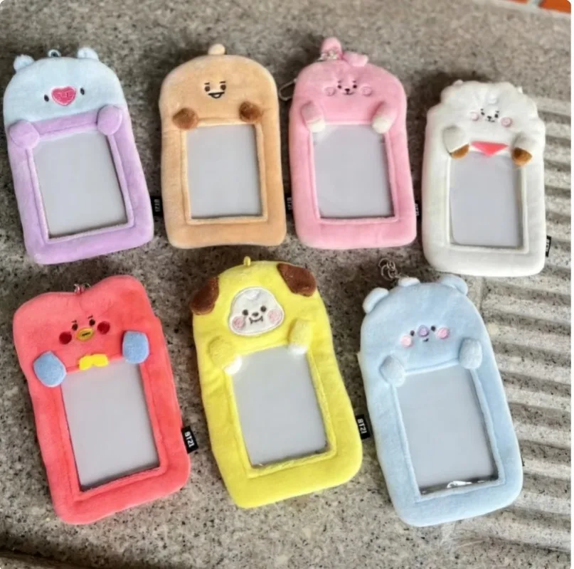 Porta Tarjetas de 3 Pulgadas con Cubierta para Fotos de Kpop BT21 TATA COOKY CHIMMY KOYA MANG RJ SHOOKY, para Tarjetas de Identificación de Celebridades Coreanas