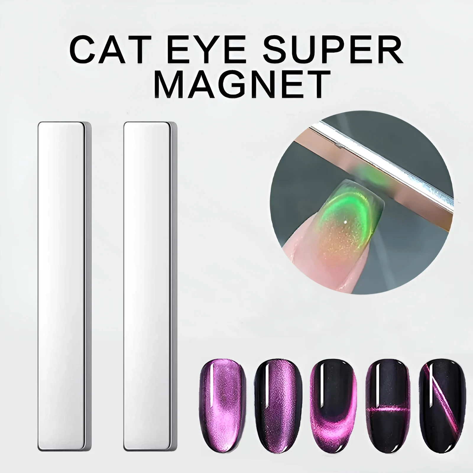 Strong Magnetic Rod for Cat Eye Gel Polish Nail Magnet Double-Head Pen 3D Magnetic Cat Eye Gel Line Strip Effect Manicure Tool