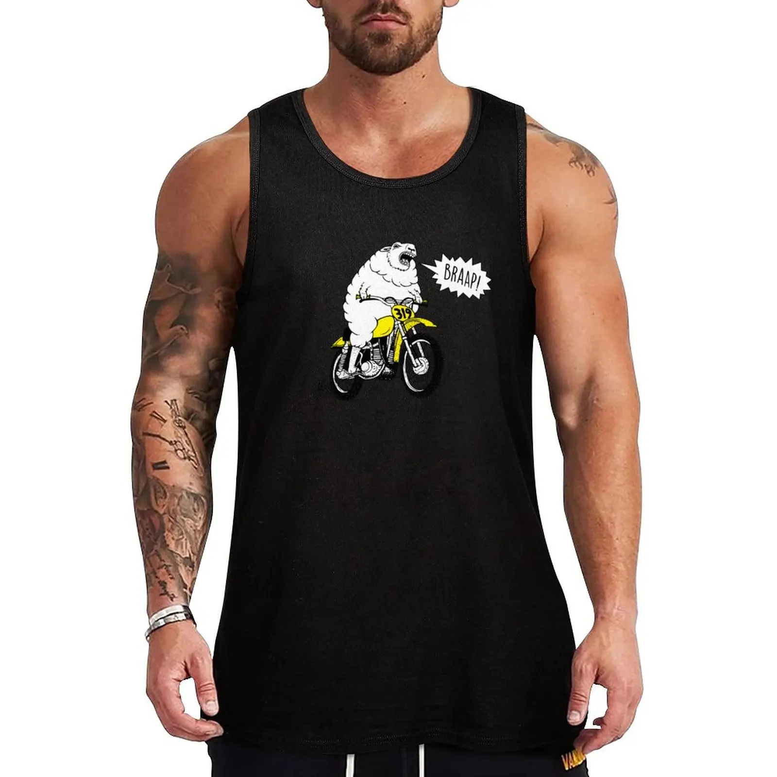 

BRAAP Motocross Funny Dirtbike Comic Motorcycle Tank Top Men's t-shirt singlet for men bodybuilding t shirt Body man