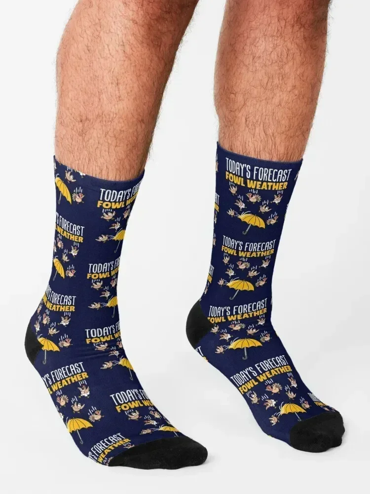 Meteorology Joke Today's Forecast Fowl Weather Socks Children's bright garter essential custom Women Socks Men's