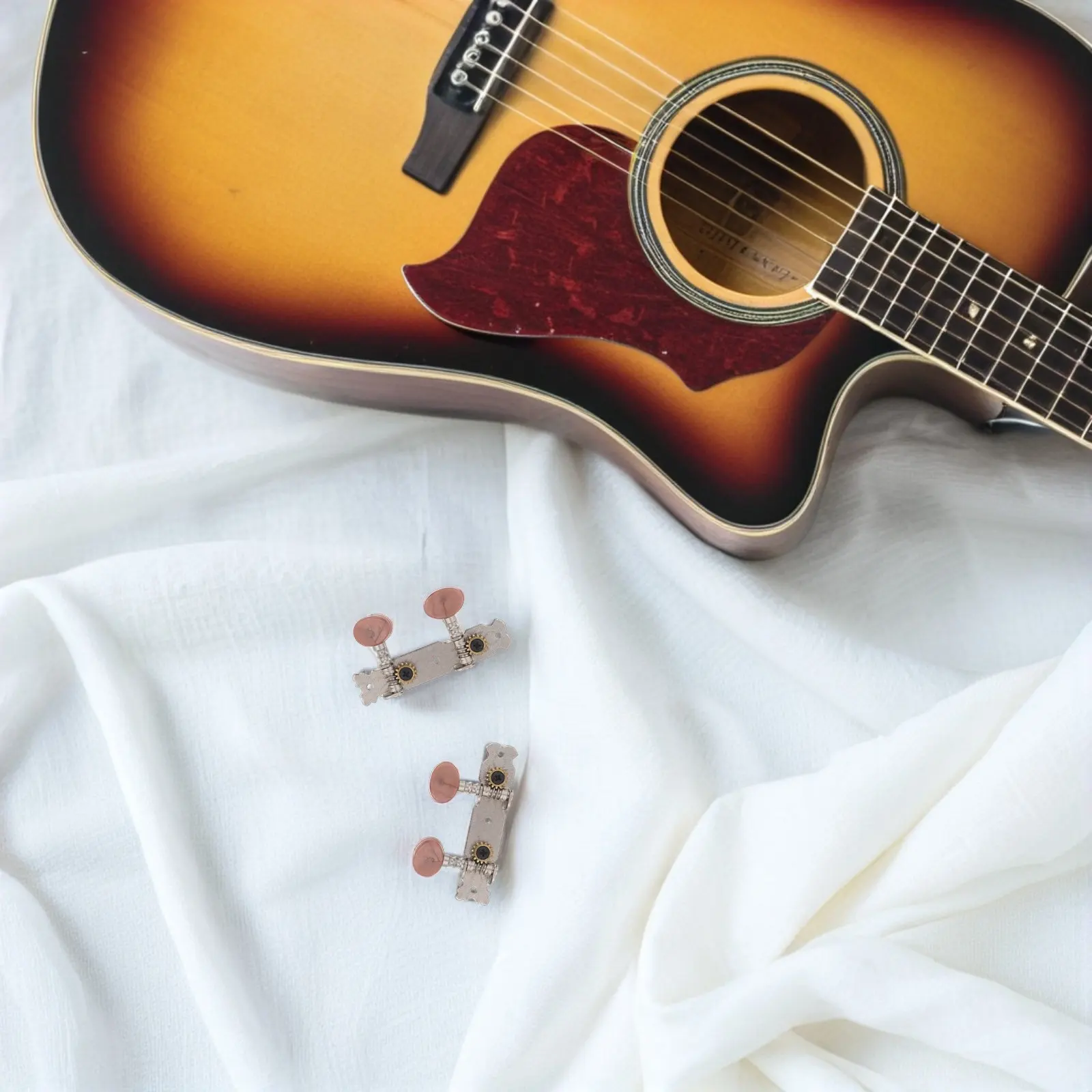 1Set Ukulele Tuning Pegs Replacement Parts Dual Knob Metal Post Precise Acoustic Guitar String Tuners Stable Guitar Tuning Peg