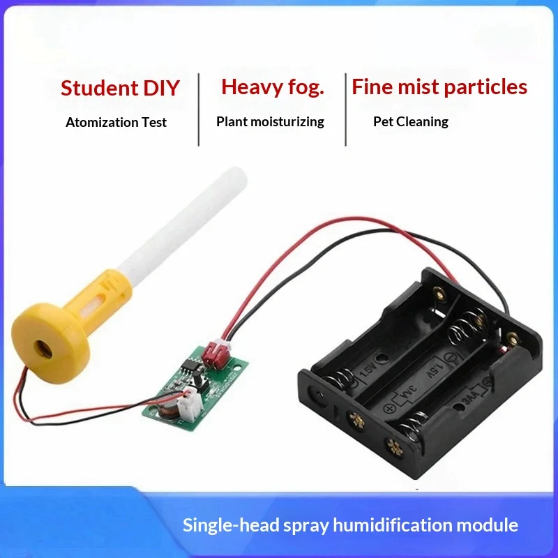 DC4.5V Single Nozzle Ultrasonic Atomization Humidifier Control Board Micron Mist With 3 AA Battery Holder