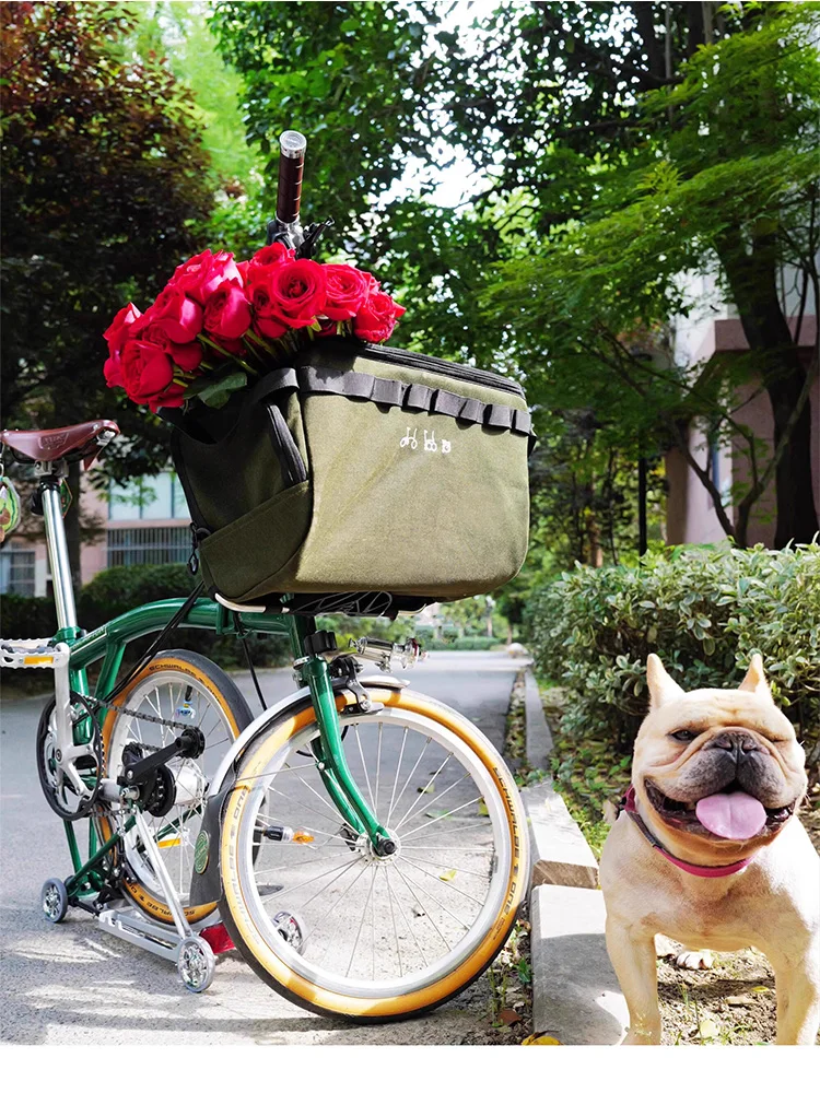 Pet bag for Brompton bicycle 20L 40x30cm Dog Cat basket bag Compatible with Dahon bicycles with towing rope