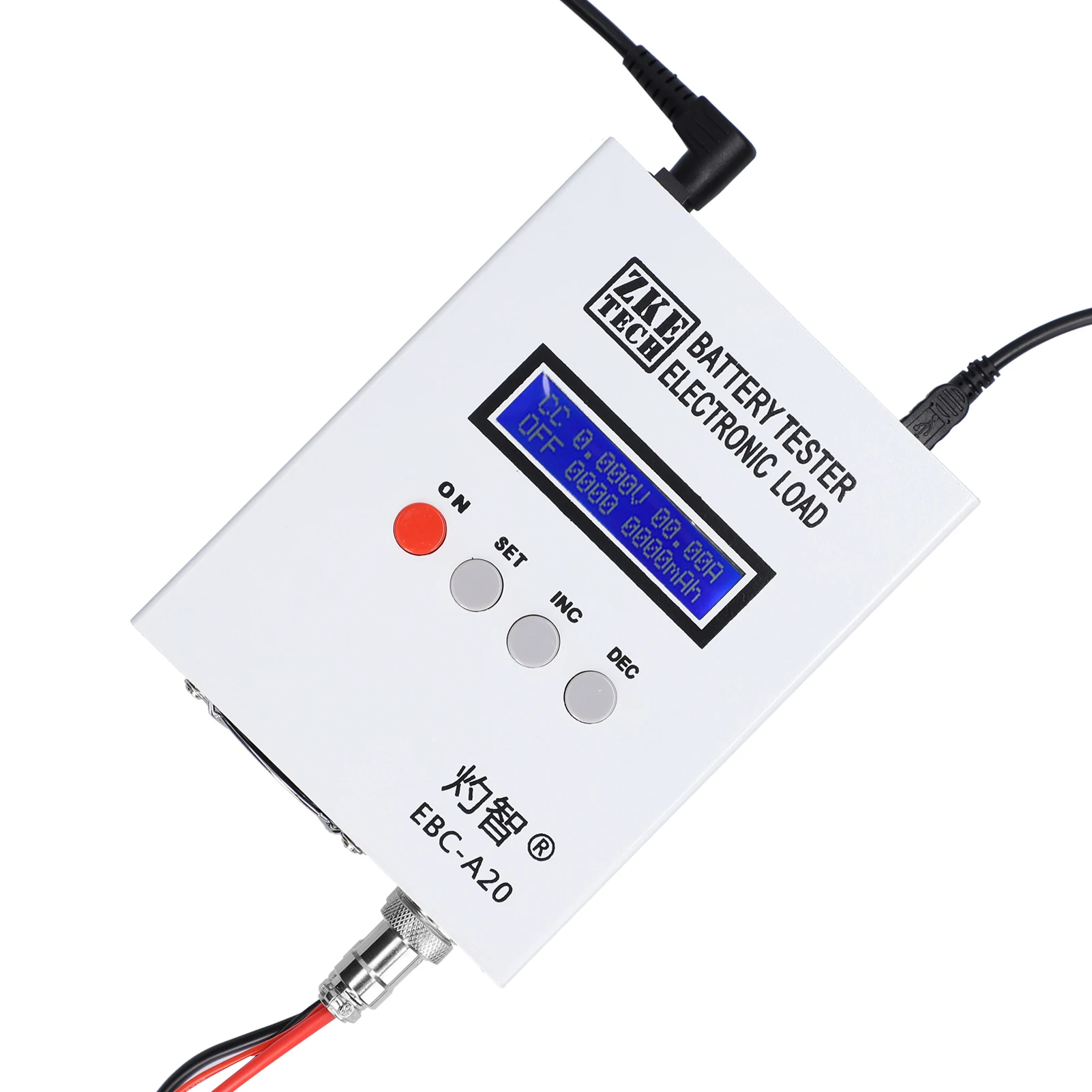 EBC-A20 4-Wire Battery Tester 30V 20A 85W Lithium Leadacid Battery Capacity Tester 5A Recharge 20A Discharge PC Online Control