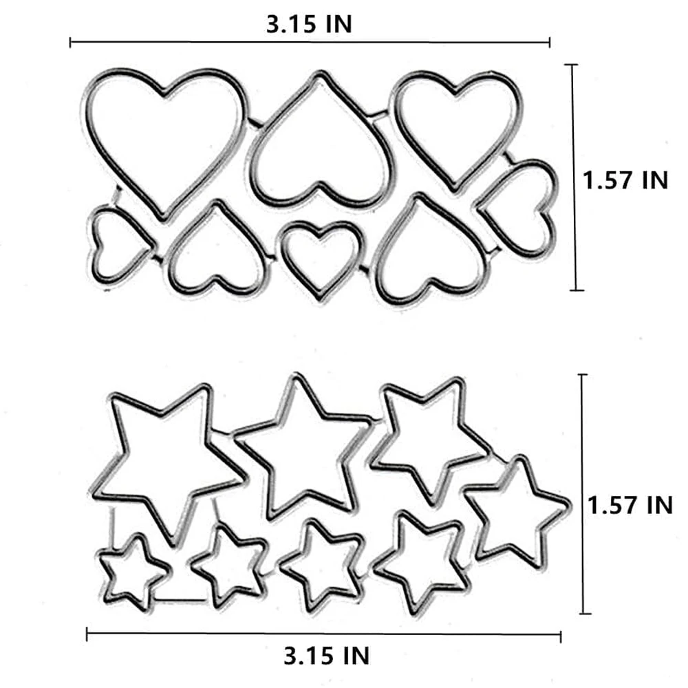 New2024 pattern Metal Cutting Dies DIY Scrapbooking Photo Album Embossing Craftsblade for Love Star type Decorative StencilAlbum