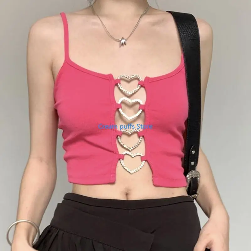 50LE Sexy Tik-Tok High Street Scondess Saltes Y2K Cool Girls Tops Top Tops Tops #5