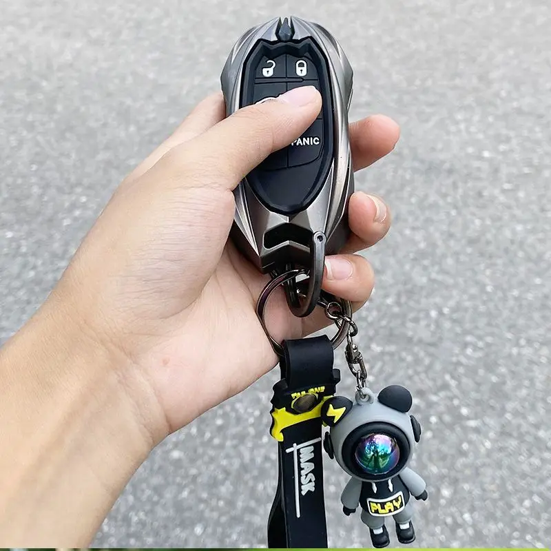 Zinc Alloy for Jeep Wrangler JL TJ Gladiator JT 2018 2019 Flip Folding Remote Smart Car Key Case Cover Fob Keychain Accessories