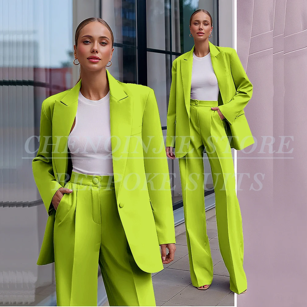 Formal One Button Suits for Women Elegant Office Lady 2 Piece Jacket Pants Outerwear High Quality Customized Female Clothing