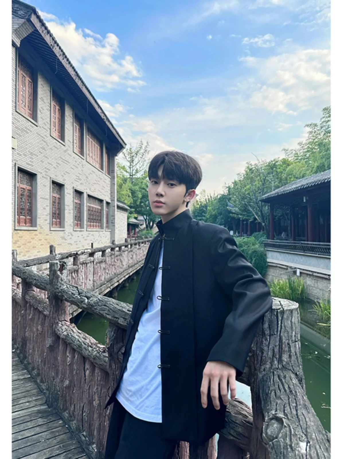 

New Chinese Sle Lightweight National Trend Men's Spring Autumn Suit Jaet irt pe Adstrative Coat DK M orm