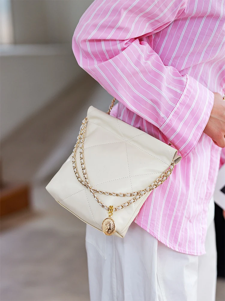 DIY Shoulder Bag 2024 New Advanced Tote Crossbody Bag Cowhide Diy Fashion Women\'s Woven Set High Quality Bag Send Accessories